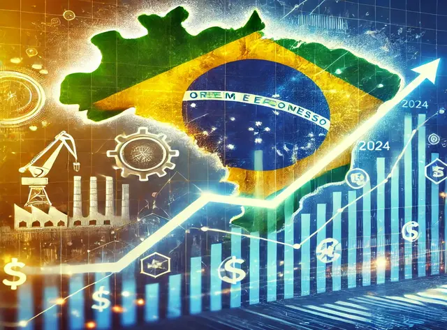 Ilustração brasil economia crescimento 2024